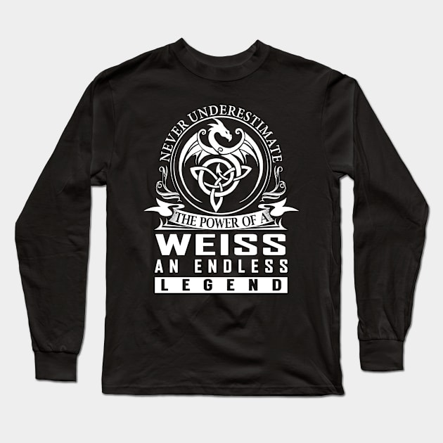 Never Underestimate The Power of a WEISS Long Sleeve T-Shirt by RenayRebollosoye